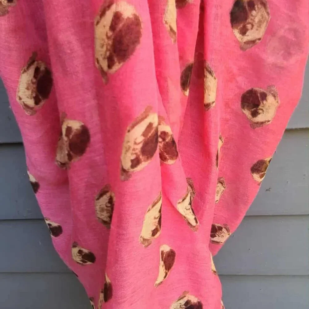 Pink Brown Infinity Scarf 100% Polyester